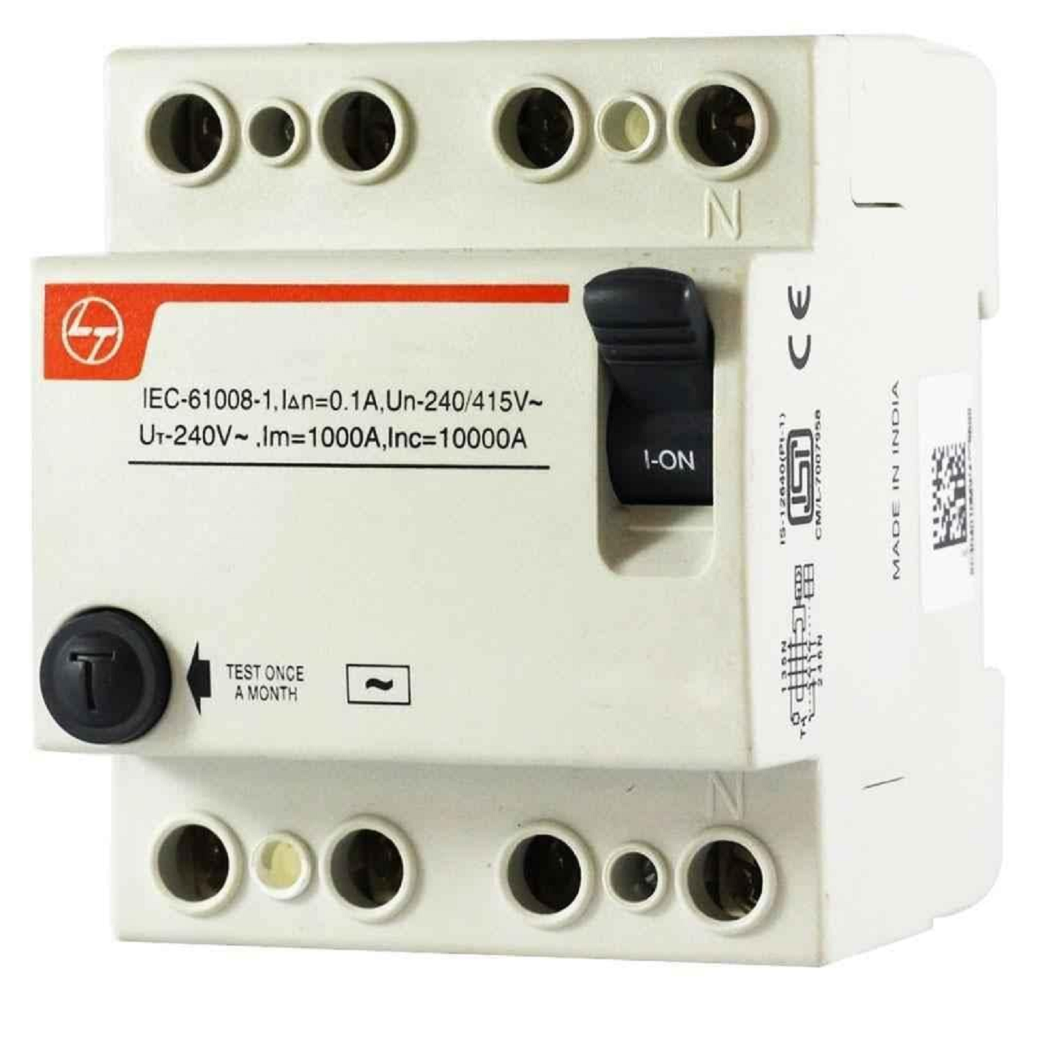 LT (10K) 63 Ampere 100mA, 4-Pole (FP) RCCB